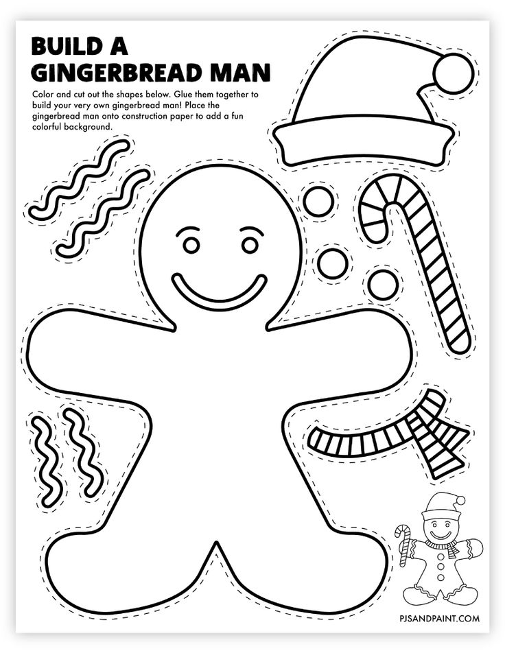 a gingerbread man cut out from paper