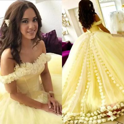 Yellow Quinceanera Theme, Flower Sweet 16, Light Yellow Prom Dress, Yellow Quinceanera Dresses, Yellow Quince, Yellow Quinceanera, Beauty And The Beast Quince, Ball Gown Quinceanera Dresses, Masquerade Prom