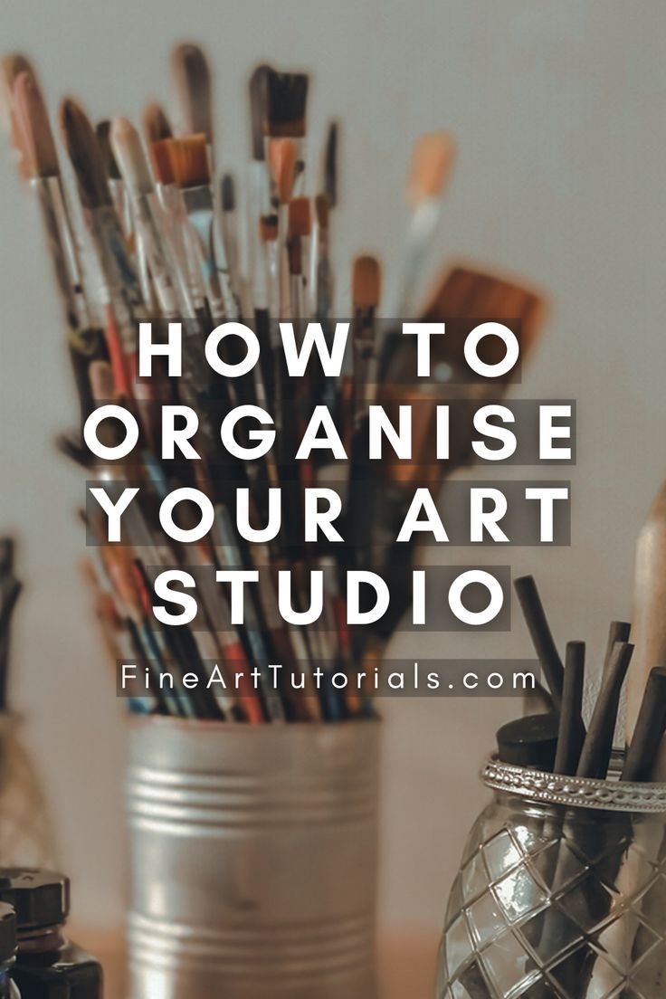 an open tin can filled with art supplies and the words how to organize your art studio