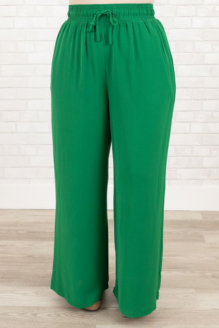 You'll look so fabulous you can't sit still in these pants! They are a must-have for every wardrobe! These lovely pants feature an elastic waistband for exceptional comfort and flexibility, and the pretty kelly green color pairs well with any of your favorite tops! Ideal for any occasion! 100% Polyester Color Pairs, Off Shoulder Dresses, Color Pairing, Midi Dress Party, Kimono Cardigan, Babydoll Top, Maxi Dress Party, Model Fits, Off Shoulder Tops