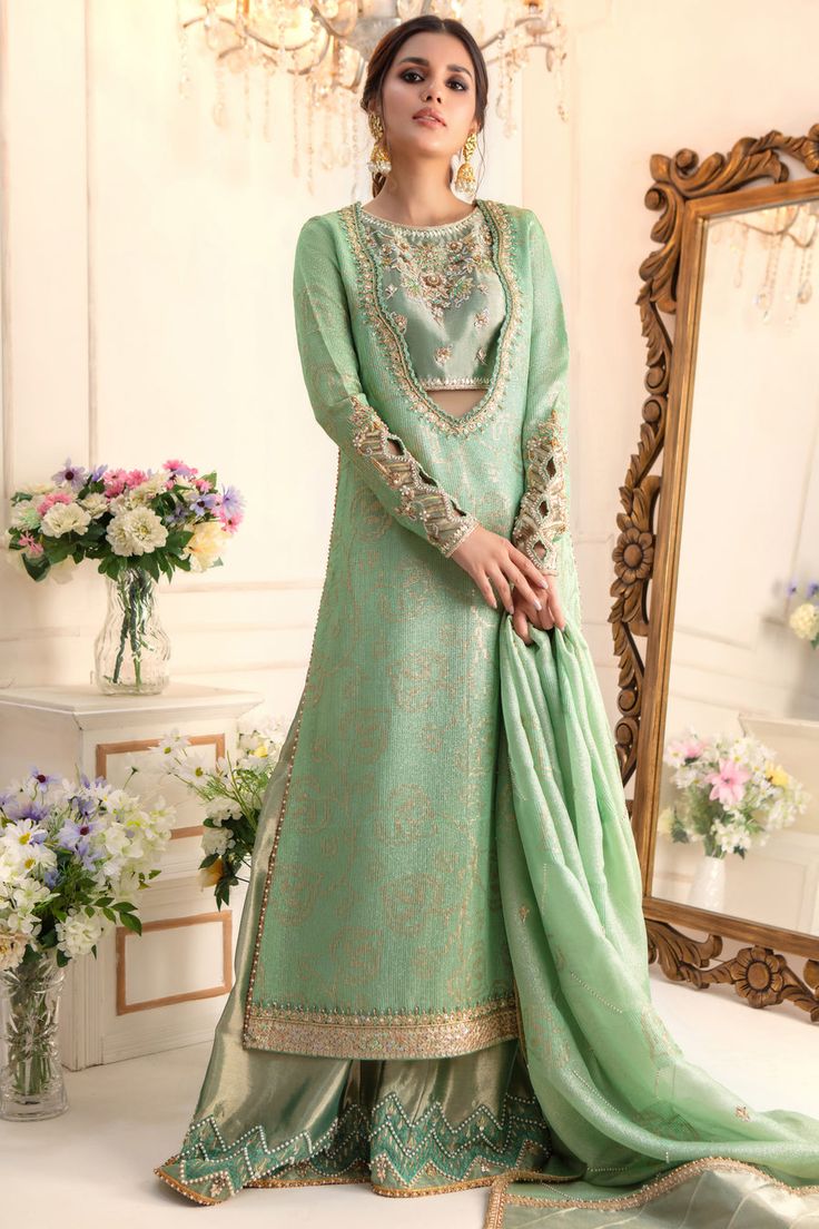 Dimah | Pakistani Designer Outfit | Sarosh Salman Zardozi Motifs, Designer Outfit, Pakistani Wedding Outfits, Casual Indian Fashion, Handmade Flowers Fabric, Embroidered Dupatta, Pakistani Wedding Dresses, Wedding Bridal Party, Bridal Party Dresses