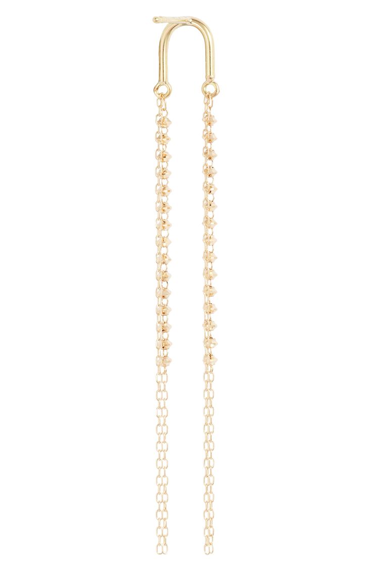 Faceted beads and slim chains glint in the light as they swing below your lobes in these 18-karat-gold drop earrings. Style Name:Poppy Finch Arch Shimmer Drop Earrings. Style Number: 6281041. Gold Linear Earrings With Delicate Chain For Formal Events, Formal Gold Linear Earrings With Delicate Chain, Elegant Gold Linear Earrings With Cable Chain, Yellow Gold Drop Earrings With Adjustable Chain, Elegant Gold Earrings With Double Chain, Delicate Yellow Gold Linear Earrings With Chain, Gold Linear Earrings With Delicate Chain, Delicate Gold Linear Earrings With Chain Detail, Delicate Gold Linear Earrings With Delicate Chain