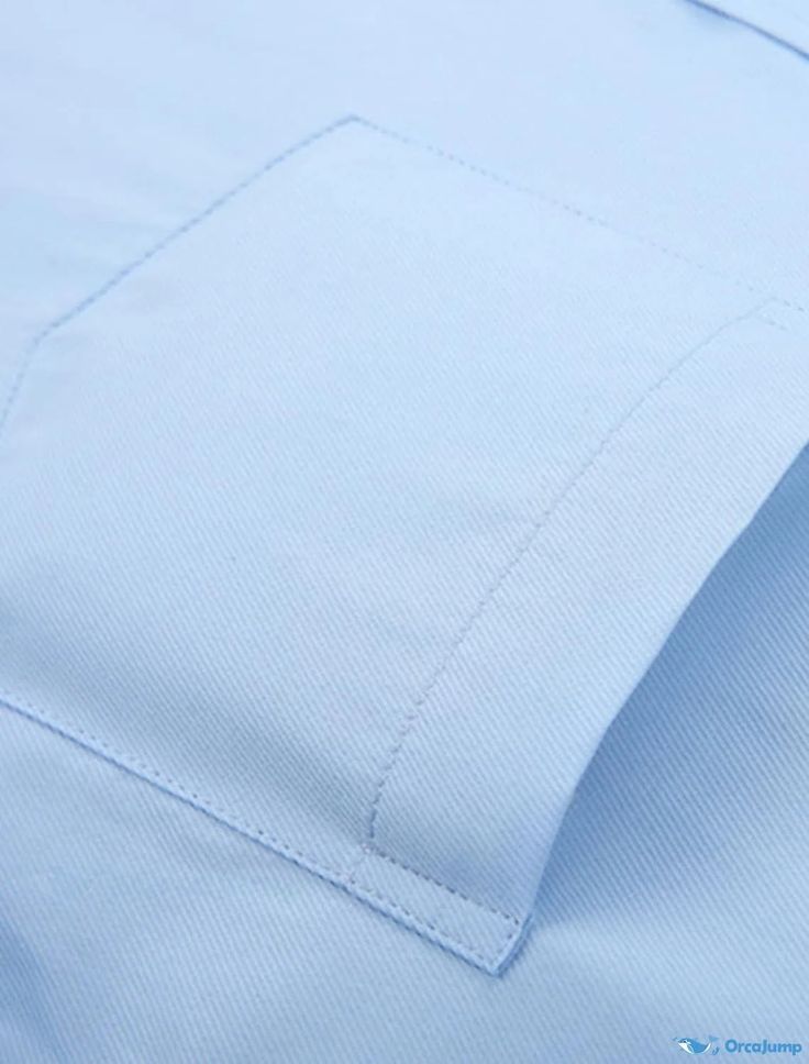 OrcaJump - Mens Solid Light Blue Button Down Shirt for Everyday Wear, Business Formal and Casual Comfort Blue Business Shirt With Pockets, Business Blue Shirt With Pockets, Blue Office Shirt With Pockets, Blue Tops With Pockets For Business, Wedding Tops, French Cuff Shirts, Buttoned Shirt, Graduation Outfits, Work Clothing