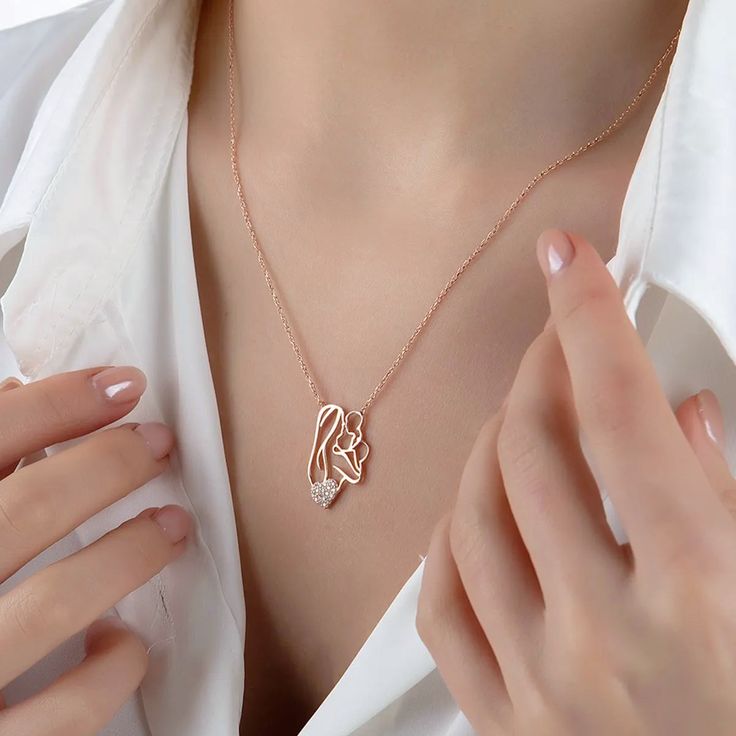 necklace gift for mother Rose Gold Birthstone Necklace For Mother's Day, Rose Gold Fine Jewelry Necklace For Mom, Cubic Zirconia Jewelry For Mom, Cubic Zirconia Necklace For Anniversary, Rose Gold Diamond Birthstone Necklace For Anniversary, Dainty Rose Gold Birthstone Necklace, Delicate Cubic Zirconia Necklace For Mother's Day, Anniversary Rose Gold Diamond Birthstone Necklace, Rose Gold Cubic Zirconia Necklace For Anniversary