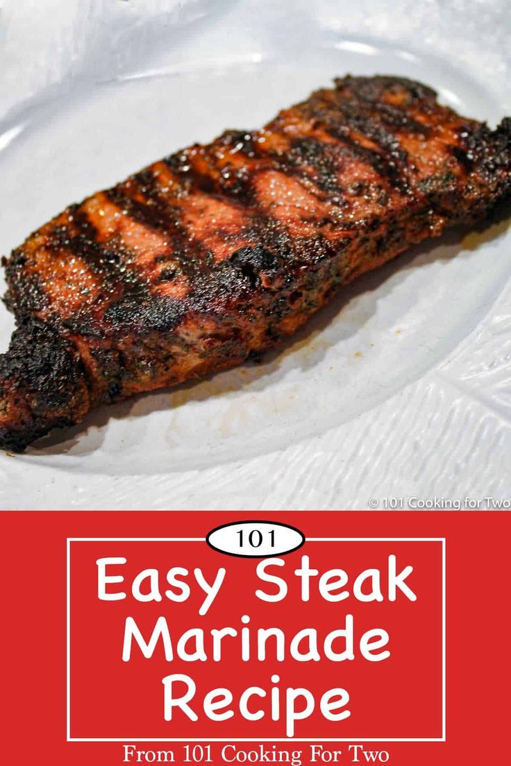 steak marinade recipe on a white plate