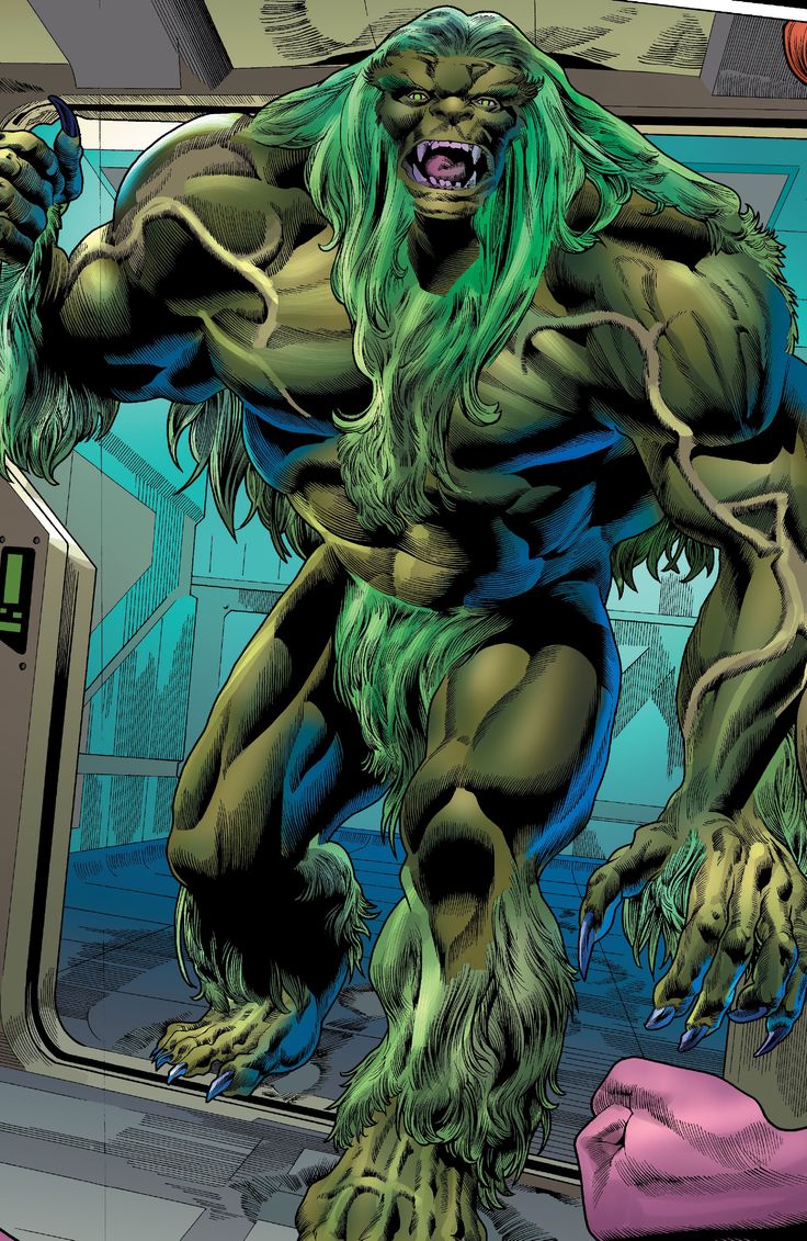 an image of a monster with green hair