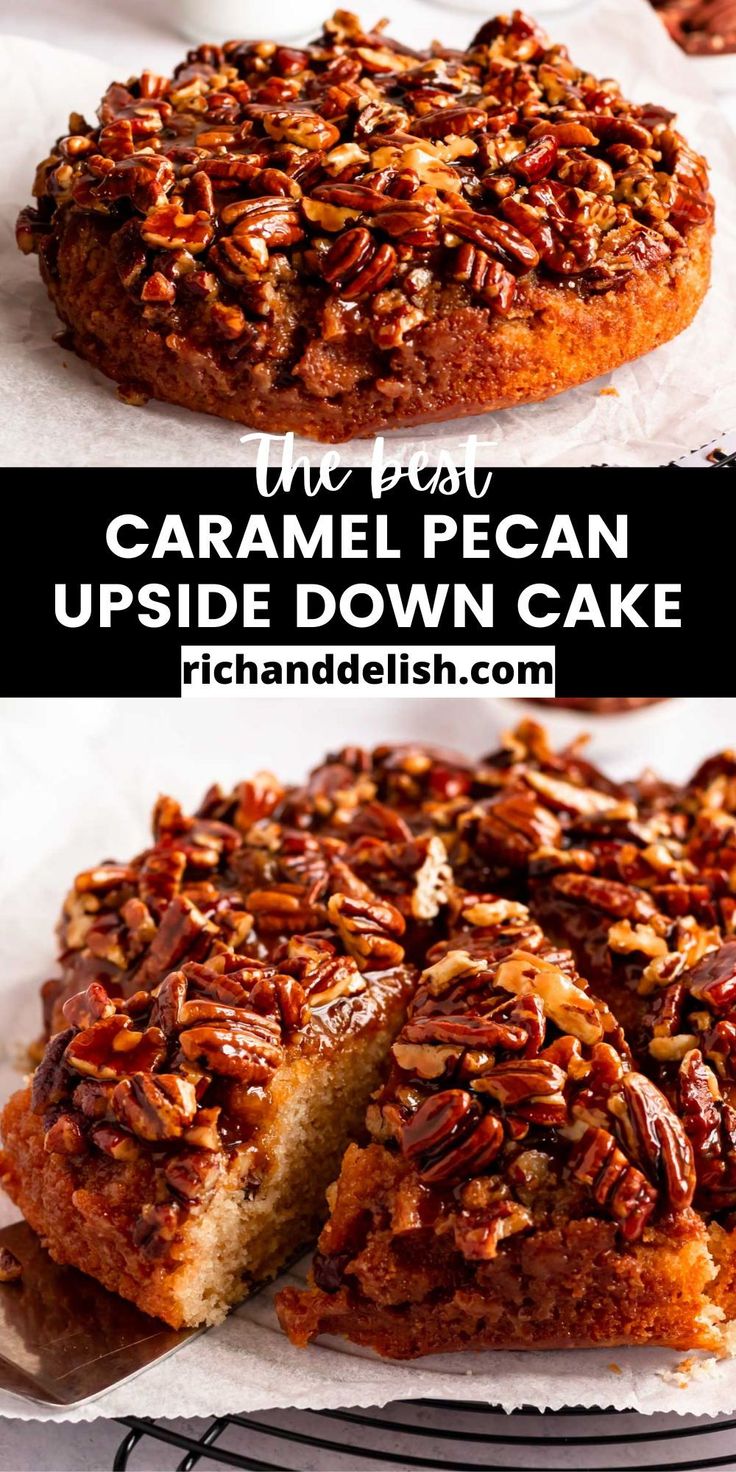 the best caramel pecan upside down cake