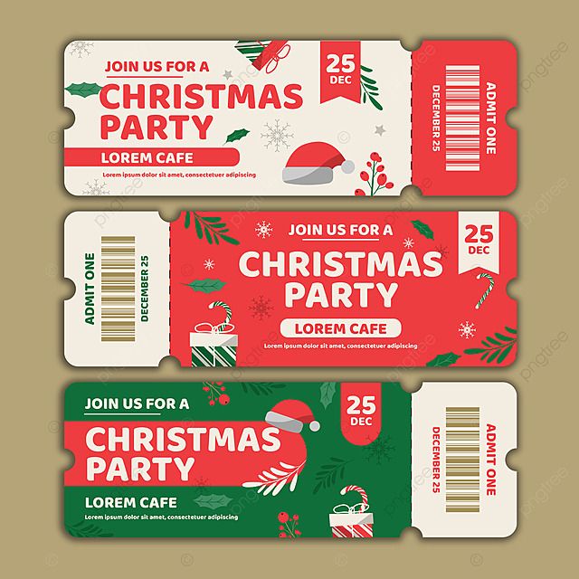 christmas party ticket template collection vector christmas tickets merry christmas christmas part Gift Voucher Design, Christmas Party Poster, Christmas Graphic Design, Voucher Design, Crystal Drawing, Party Tickets, Christmas Flyer, Ticket Design, Ticket Template