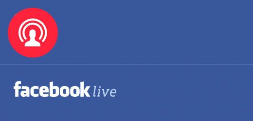 the facebook live logo is shown on a blue background with an image of a person's head