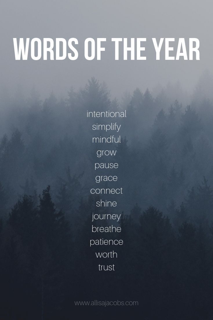 words of the year written in front of trees