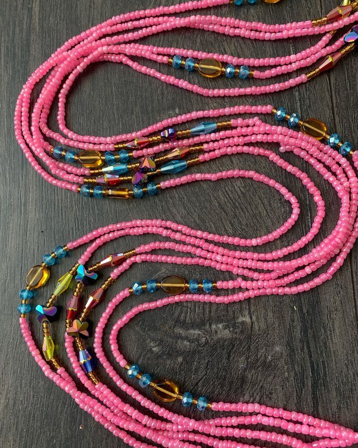 These beads come in TIE ON only, they are 45"- 52" long and self adjustable based on your waist size. ★ Please note, the Bead option you pick is exactly what you'll receive. ★ The listed prices are for one strand each. For multiple strands you'll have to indicate from the quantity section in your cart. Uses of Waist beads ★ Cultural and Spiritual Reasons ★Waist beads as ornaments as well as for symbolic adornment, ★ which serves as a sign of wealth, femininity or aristocracy, as well as spiritua Adjustable Spiritual Waist Beads With Faceted Beads, Spiritual Adjustable Waist Beads With Faceted Beads, Festival Adjustable Waist Beads With Spacer Beads, Handmade Adjustable Oval Waist Beads, Adjustable Beaded Waist Beads For Festivals, Adjustable Round Waist Beads As Gift, Pink Waist Beads With 108 Beads As A Gift, Adjustable Faceted Beads Waist Beads For Festival, Adjustable Bohemian Crystal Necklace With Faceted Beads