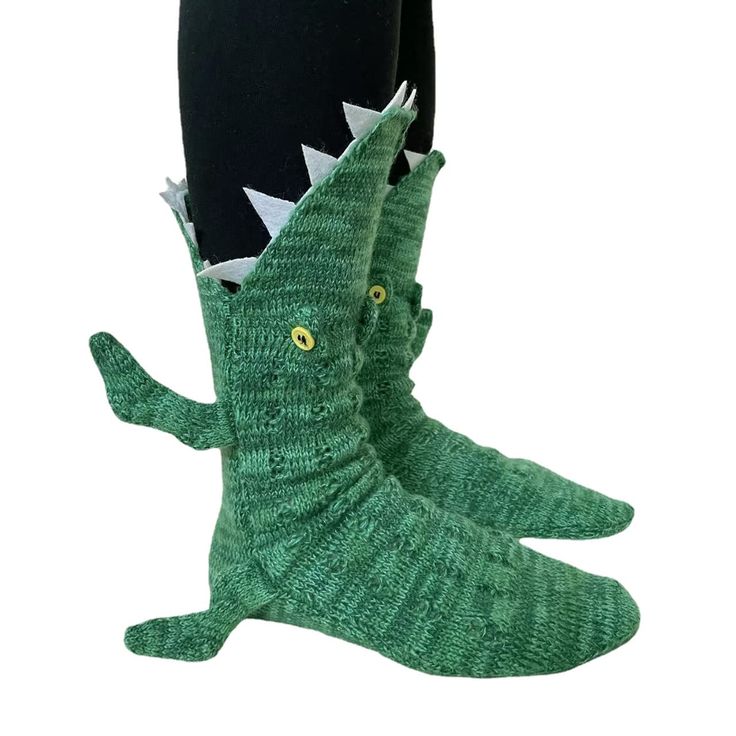 PRICES MAY VARY. 🦖【Warm Winter Knit】: These socks are cozy to wear and provide just the right amount of quirky, fun style. It's perfect for the t-rex or dinosaur alligator enthusiast in your life, the novelty sock lover, or the one who loves to be cozy wearing their socks. 👟【Design】: This t-rex or dinosaur alligator knitting sock has a continuous textured stitch pattern throughout the body, The design is inspired by mimicking the dinosaur with its skin, bulging eyes, nose, teeth and open hairy Dinosaur Socks, Crocodile Animal, Animal Socks, Christmas Creative, Sock Lovers, Unique Socks, Socks Christmas, Best Stocking Stuffers, T Rex Dinosaur