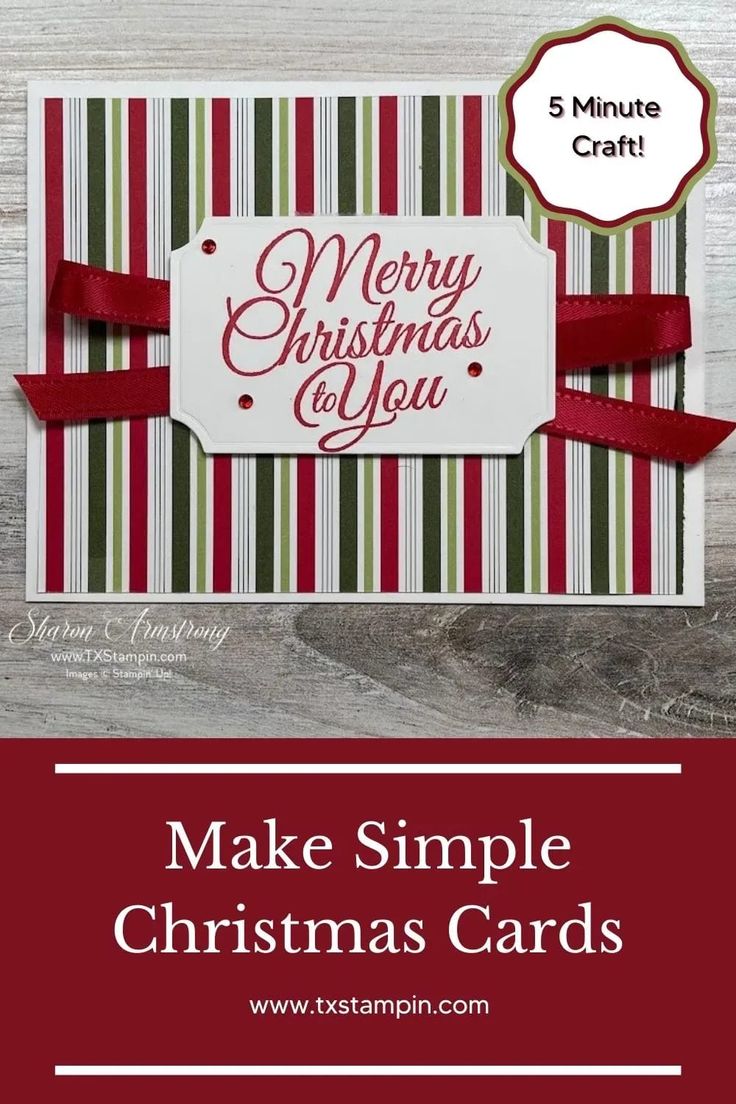 a christmas card with the words make simple christmas cards in red, green and white