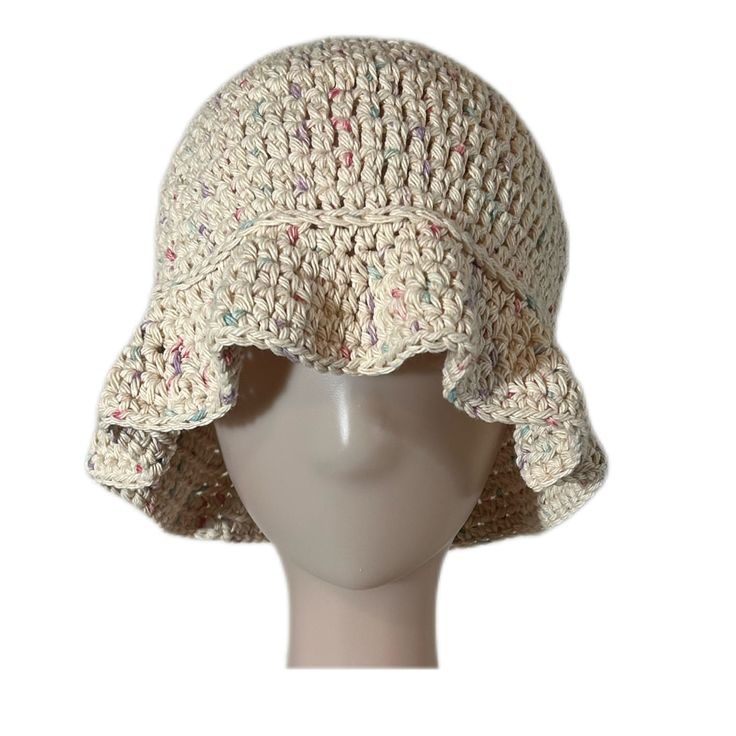 * handmade with cotton yarn 🧶 * breathable and perfect for spring and summer ☀️ * adult sized - measures about 22 inches in circumference Natural Cotton Sun Hat With Short Brim, Casual Slouchy Summer Hat, Cream Brimmed Cotton Sun Hat, Cream Cotton Bucket Hat, One Size Fits Most, Cream Cotton Bucket Hat, One Size, Lightweight Spring Bucket Hat One Size, Natural Cotton Summer Hats, Natural Cotton Sun Hat For Spring, Casual Cream Crochet Hat