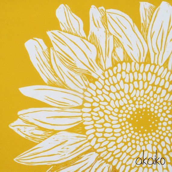 an image of a sunflower on a yellow background