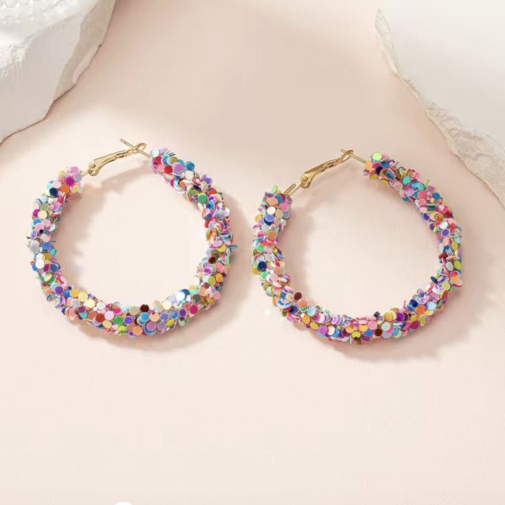 Eye-Catching Design: Colorful Sequins Decorate These Hoop Earrings, Adding A Touch Of Retro Bohemian Style To Your Outfit. High-Quality Material: Made Of Zinc Alloy, These Earrings Are Durable And Long-Lasting. Versatile: Perfect For Any Occasion, These Trendy Earrings Make A Great Gift For Holidays Or As Ear Ornaments. Lightweight And Comfortable: These Earrings Are Easy To Wear And Won't Weigh You Down. Easy To Match: The Colorful Design Makes It Easy To Pair With Any Outfit. I Ship My Items Q Engraved Earrings, Enamel Stud Earrings, Retro Bohemian, Betsey Johnson Earrings, Dainty Studs, Fall Earrings, Trendy Earrings, Rhinestone Studs, Beaded Dangle Earrings