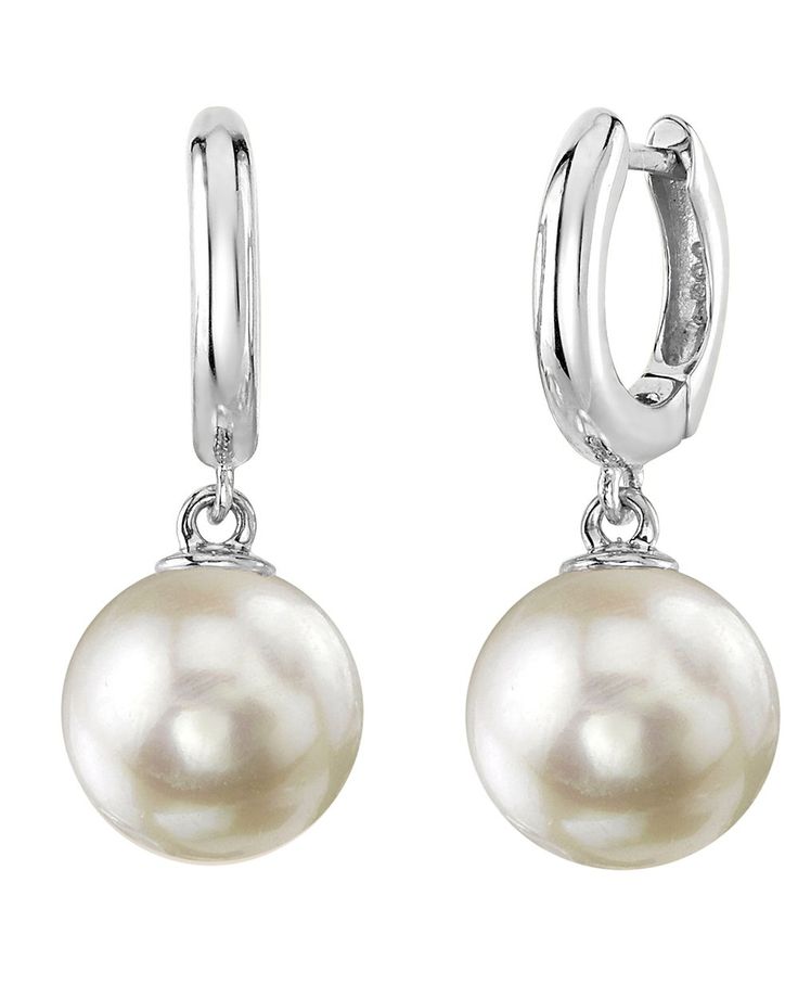 These exquisite pearl earrings add a touch of elegance to any occasion. These earrings feature two lustrous 9.0-9.5mm AA+ quality Akoya pearls, hand picked for their gorgeous luster and unblemished surface. The pearls are mountings on 14K white gold. If you have any questions about our jewelry, feel free to call us anytime at 866-87-PEARL (866-877-3275). South Sea Pearls Earrings, Akoya Pearl Earrings, Freshwater Pearls Earrings, Sea Pearl, Sea Pearls, Akoya Pearls, South Sea Pearls, South Seas, Gorgeous Jewelry