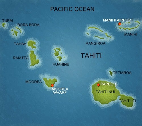 a map of the pacific ocean with many islands