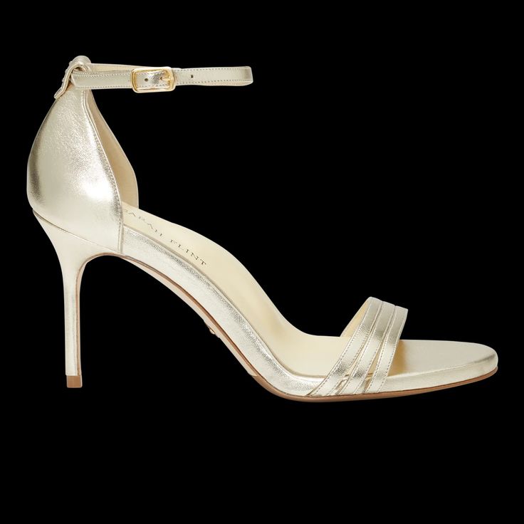 Perfect Sandal 85 | Gold Nappa | Sarah Flint Classic 4-inch Heels For Gala, Classic Heels With 4-inch Heel And Single Toe Strap, Modern Gold Sandals For Formal Occasions, Modern Gold Formal Sandals, Elegant Gold Leather Sandals, Classic Sandals With 4-inch Heel, Luxury Heels With 4-inch Heel And Single Toe Strap, Classic Gold Heels With Single Toe Strap, Gold Heels With Ankle Strap And Deep Heel Cup