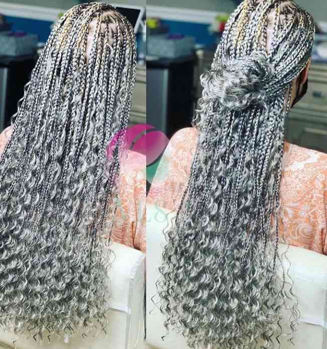 30+ Beautiful Grey Braids Styles that you should try this season - Claraito's Blog Gray Braids, Silver Hair Braids, Grey Braids, Hair For Older Women, Grey Box Braids, Grey Hair Braids, Hairstyles Images, Braids Inspiration, Best Braid Styles