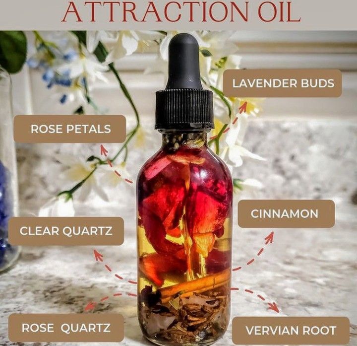 Attraction Oil Recipe, Attraction Herbs, Self Love Oil, Come To Me Oil, Attraction Oil, Magical Oils, Magick Oil, Magic Oil, Charmed Spells