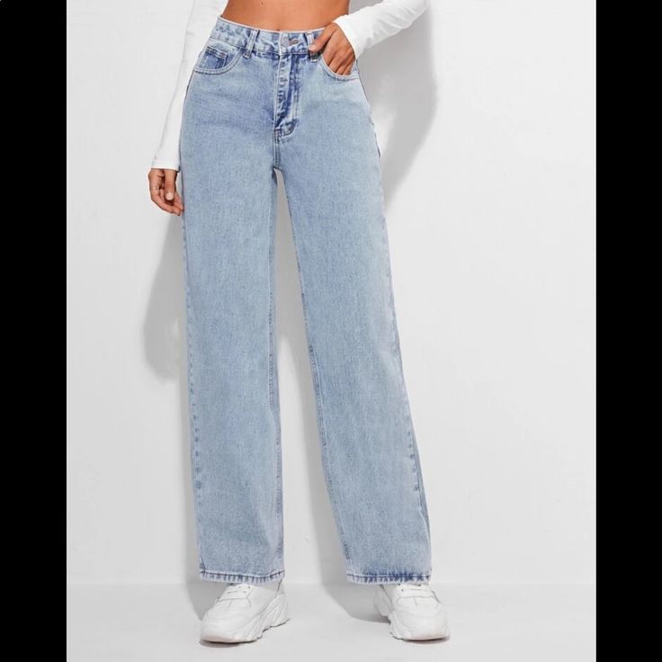 New And Never Used. My Daughter Is 5’3 And Said It Was A Tad Bit Too Long. She’s Normally A Size 5 In Womens But The Closest Sizes Were Either 4 Or 6. 88% Customers Voted These Jeans True To Size. Medium (Size Us 6) Bust Size: 35.5-37 Inch Hips Size: 37.4-39 Inch Waist Size: 27.6-29.1 Inch Celana Jogger Wanita, Mama Jeans, Jeans Outfit Women, High Rise Denim Jeans, Denim Pants Women, Outfit Jeans, Jeans Casual, Ținută Casual, Modieuze Outfits