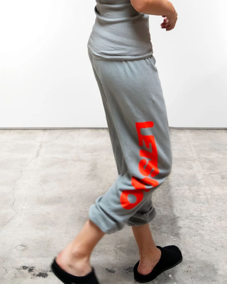 Free City Lets Go OG Supervintage Sweatpant in Silver Plant- Bliss Boutiques Loungewear Style, Bright Scarf, Silver Plant, Loungewear Fashion, Free City, Denim Accessories, Screen Printing Designs, Hand Screen Printed, Lets Go