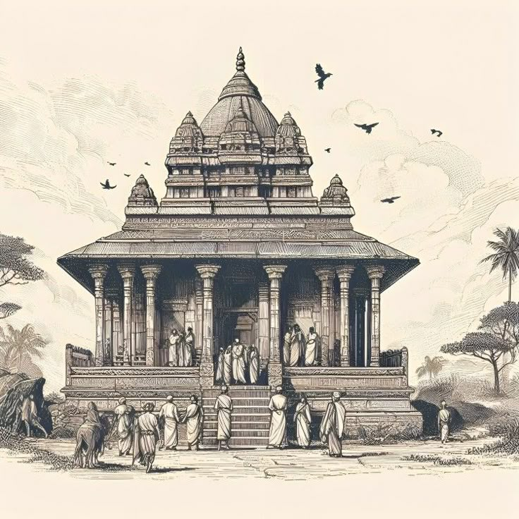 Ancient | Indian | Temple | Art | Drawing | Architecture Somnath Temple Sketch, Indian Castle Drawing, Temple Architecture Drawing, Indian Temple Drawing, Temple Drawing Indian, Temple Sketches Indian, Temple Art Indian, Temple Art Drawing, Temple Drawing Indian Simple