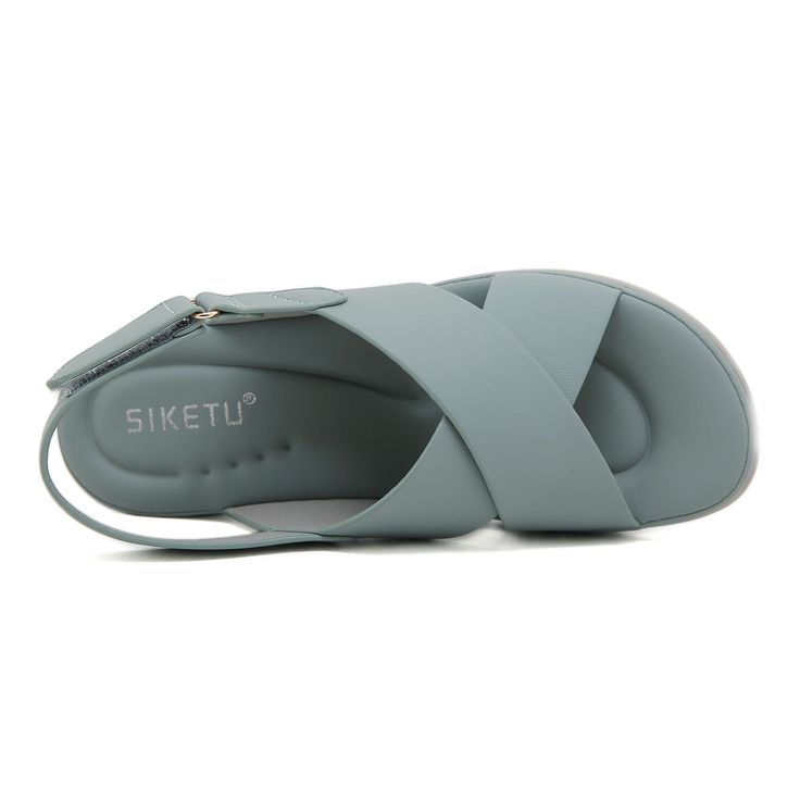 Step into comfort and style with the Siketu Norina Cushioned Slingback Sandal. These sandals feature a cushioned footbed and adjustable slingback strap for a perfect fit. The chic dusty blue color adds a touch of sophistication to any outfit. Elevate your summer footwear game with Siketu. 1.57'' heel Hook & loop velcro closure PU upper Synthetic Arch support footbed™ Cushioned Insole™ Anti-skid rubber sole Dusty Blue Color, Women Wedges, Summer Footwear, Reindeer Headband, Shoes Comfortable, Dress Jewelry, Womens Wedges, Slingback Sandal, Women's Summer Fashion