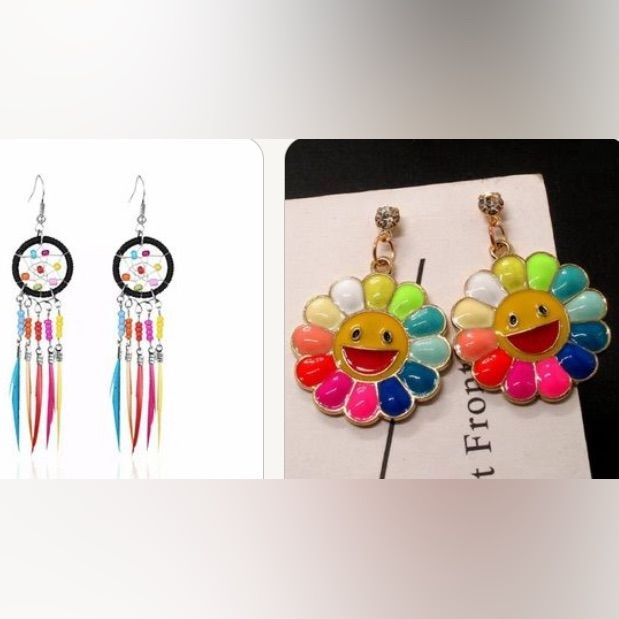 New! Flowers Are Bj Multicolor Round Earrings For Summer, Trendy Festival Earrings, Trendy Round Earrings For Festivals, Summer Multicolor Nickel-free Earrings, Trendy Colorful Earrings For Gift, Trendy Colorful Earrings As Gift, Trendy Multicolor Single Earring, Trendy Pierced Earrings For Festivals, Trendy Single Earring For Festivals