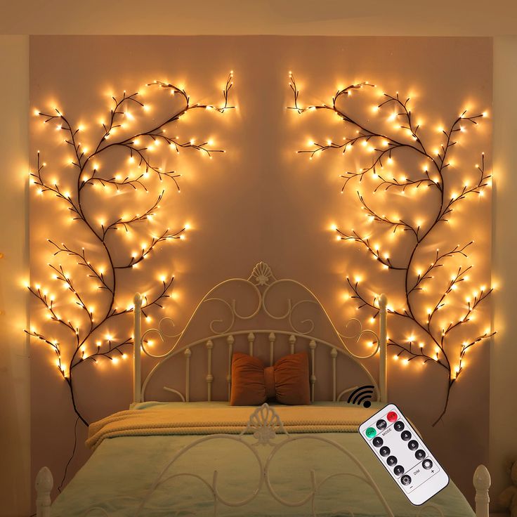 PRICES MAY VARY. 【Upgraded Lighted Vines Size】: The enchanted willow vine lights is about 9.5 feet long with 160 lights. Come with a 10 feet lead lets you place this willow vine wherever you need it and stay connected to power, easy for you to use. 【Remote Control with Timer Function】: You can Turn ON/OFF the lighted willow vine with remote (Use the remote aim at transformer), no need to plug or unplug the light. With 6 Hours Timer function, the willow vine lights will automatically lights up at Vine Lights, Vine Tree, Branch Lights, Lighted Branches, Party Wall, Indoor String Lights, Wall Bookshelves, Tree Lighting, Bedroom Themes