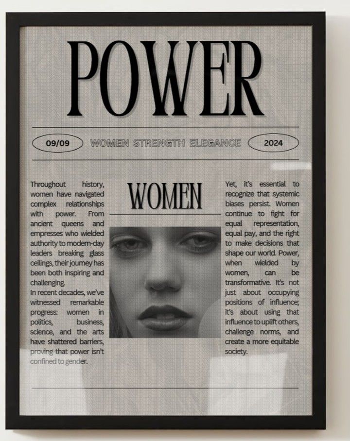 a woman's face is featured on the front page of a newspaper, framed in black and white