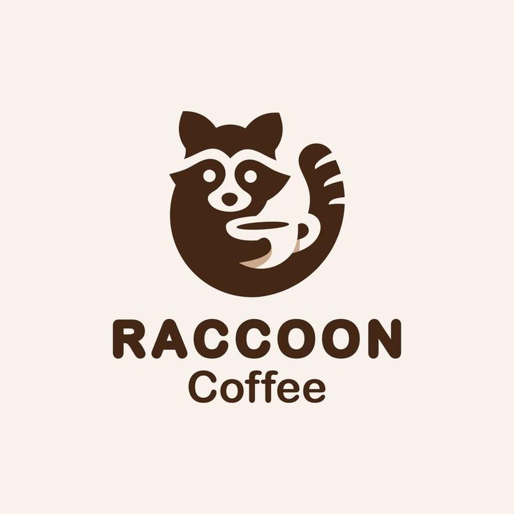 raccoon coffee logo design