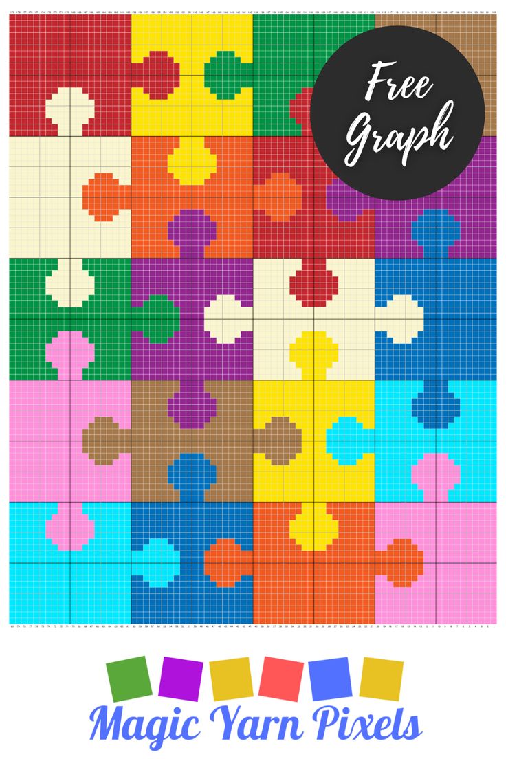 the magic yarn pixels pattern is shown with text that reads free graph