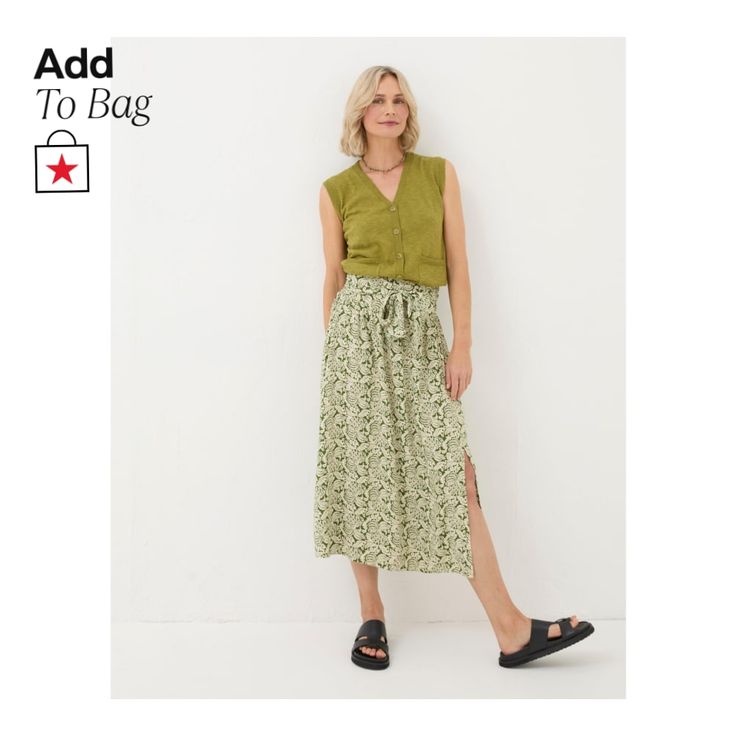 in stock Non-stretch Floral Print Midi Skirt, Floral Midi Skirt, Fat Face, Style Board, Dark Green, Damask, Buy Online, Midi Skirt, Floral