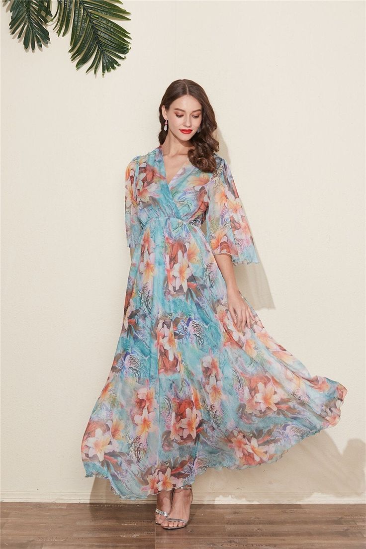 Chiffon Short Sleeve Party Big Hem Dress Evening Wedding Maternity Lightweight Holiay Beach Bridesmaid Maxi Skirt Detail Info: ❤ Color: New blue Flower as picture More color choice link: https://www.etsy.com/listing/213656440/chiffon-dress-color-card?ref=shop_home_feat_1 You just note your color choice with your order. ❤ Material: Chiffon ❤ The dress doesn't limit the chest size and waitst size, arm hole 45cm ( (if your upper arm circle circumference is more than 40cm, please not your size with Summer V-neck Chiffon Dress For Wedding Guest, Summer Bridesmaid Chiffon Dress With Flowy Skirt, Spring V-neck Flowy Chiffon Dress, Light Blue Fitted Chiffon Dress For Summer, Summer Chiffon Dress For Beach Wedding, Light Blue Chiffon Party Dress For Summer, Light Blue Chiffon Dress For Summer Party, Blue Chiffon Dress For Summer Vacation, Light Blue Chiffon Summer Party Dress