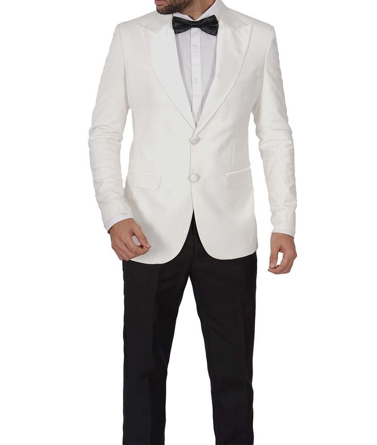 Two Button Ivory Tux For Men
Elevate your formal style with the Men's Peak Lapel Ivory Tuxedo Jacket. Crafted for sophistication, this classic tuxedo jacket showcases a harmonious blend of elegance and timeless charm. The peak lapel design adds a touch of refinement, making it suitable for weddings, galas, and upscale events. Whether you're the groom or a guest, this jacket ensures you make a memorable entrance. Elevate your formal look with the Men's Peak Lapel Ivory Tuxedo Jacket. Elegant Single Breasted Blazer For Black-tie Events, Elegant Single-breasted Blazer For Black-tie Events, Single Breasted Tuxedo Sport Coat For Black-tie Events, Single-breasted Tuxedo Sport Coat For Black-tie Events, Elegant Sport Coat For Black-tie Events, Elegant Long Sleeve Sport Coat For Black-tie Events, Elegant Tailored Sport Coat For Black-tie Events, Luxury Single-breasted Tuxedo For Groom, Classic Single-button Wedding Tuxedo