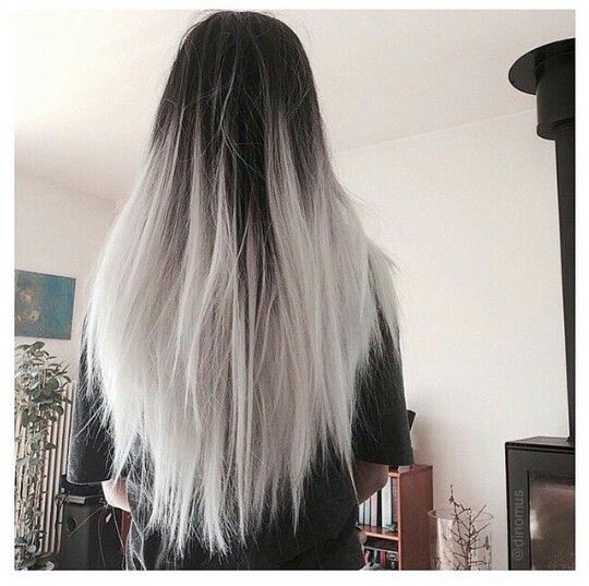 @αυυυвreyтαтe ☾♡ Black Silver Ombre, Grey Balayage, White Ombre Hair, Black To Silver Ombre, Silver Ombre Hair, Narcissa Malfoy, Best Ombre Hair, Grey Ombre Hair, Blond Balayage