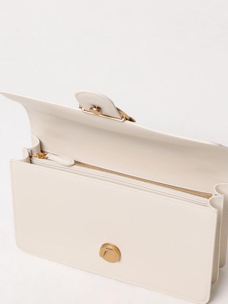 Find PINKO Shoulder Bag on Editorialist. This Pinko shoulder bag features a gold-tone chain strap and a turn lock closure. The bag is made from leather and has a logo embellishment. Timeless Gold Rectangular Flap Bag, Timeless Gold Flap Bag With Gold-tone Hardware, Timeless White Bag With Turn-lock Closure, Everyday Luxury Crossbody Shoulder Bag With Turn-lock Closure, Luxury White Shoulder Bag With Turn-lock Closure, Timeless Gold Luxury Shoulder Bag, Luxury Flap Bag With Metal Hardware For Everyday, Timeless Rectangular Flap Bag With Chain Strap, Timeless Gold Flap Bag For Formal Occasions