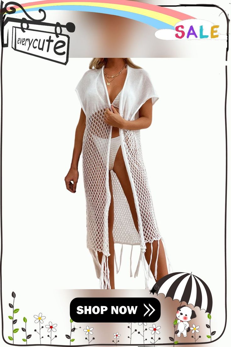 White Sleeveless Tasseled Beach Cover Up Sleeveless Beachwear Cover-up For Vacation, Sleeveless Fringed Beachwear Cover-up, Bohemian Sleeveless Cover-up For Vacation, Sleeveless Spring Vacation Cover-up, Sleeveless Summer Festival Cover-up, Casual Beach Cover-up With Tassel Ties, Sleeveless Cover-up For Vacation Beach Season, Beachy Sleeveless Cover-up For Vacation, Sleeveless Beachy Cover-up For Vacation