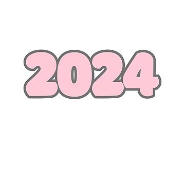 the word'2024'in pink on a white background