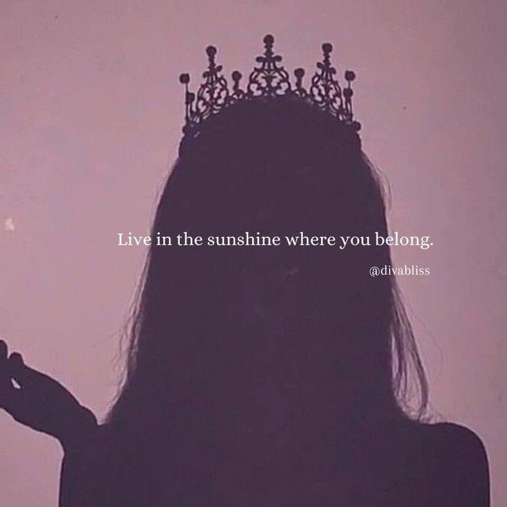 the silhouette of a woman with a crown on her head and text that reads, live in the sunshine where you belong