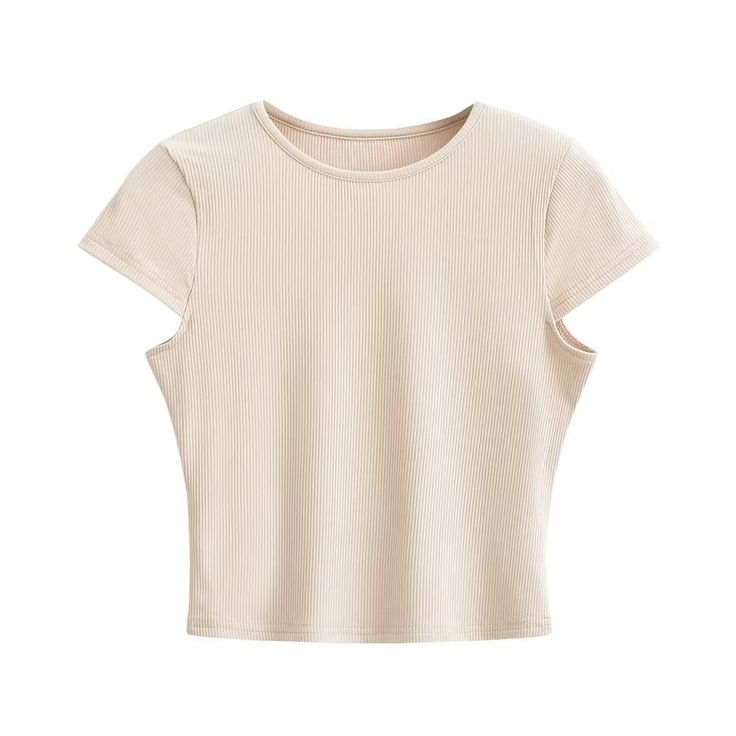 Introducing our Round Neck Cropped Tee, the ultimate blend of casual and basic style. This slim-fit top, crafted from high-quality polyester, offers a comfortable and flattering look. The solid pattern and ribbed element add a touch of sophistication to this wardrobe essential. Designed with a trendy crew neckline and regular short sleeves, this cropped tee is perfect for summer. Whether you're pairing it with high-waisted jeans or a cute skirt, this versatile piece is a must-have for effortless Winter Bottoms, High Waist Short, Plaid Pullover, Rib Top, Womens Mary Janes, Basic Fits, Crop T Shirt, Beige Shoes, Ankle Strap Pumps