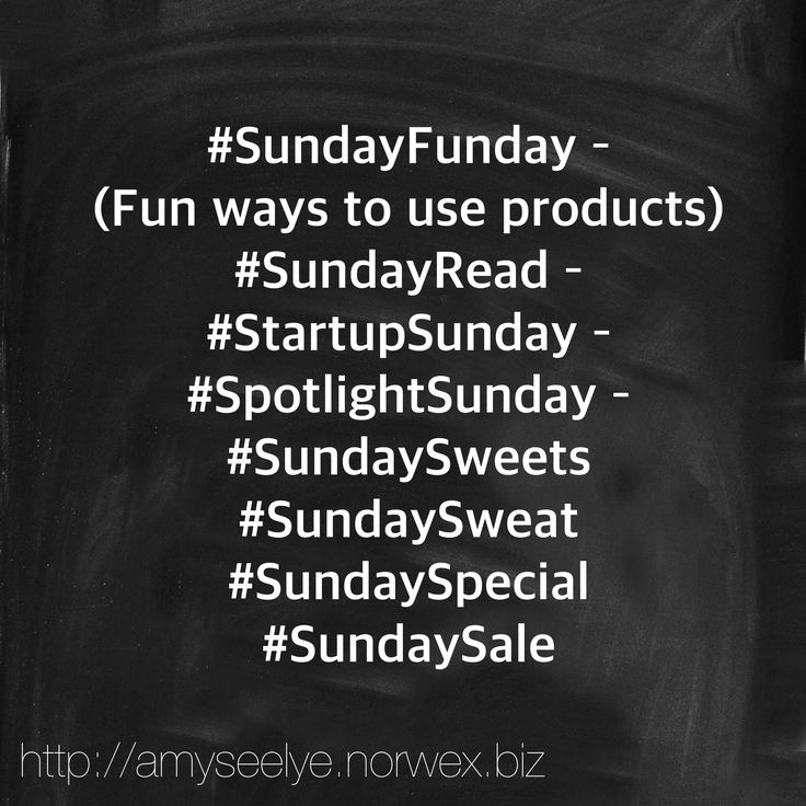 a blackboard with white writing on it that says sunday fun ways to use products