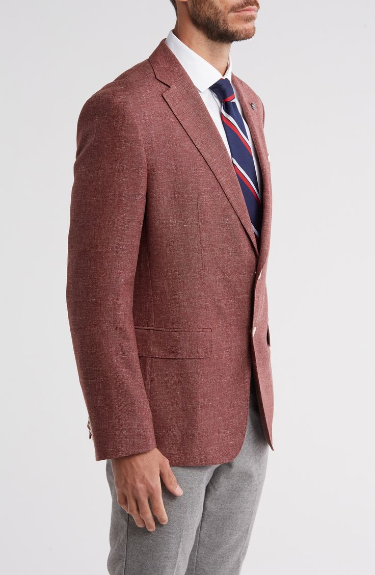 A subtly slubbed blend of wool and linen brings warm-weather versatility to a sport coat styled to smartly finish any semiformal look. 30" length Notched lapels Chest welt pocket; front flap pockets Partially lined 58% virgin wool, 42% linen Dry clean Made in Turkey Linen Sport Coat, Coat Fashion, Sport Coat, Flap Pocket, Welt Pocket, Semi Formal, Warm Weather, Dry Clean, Nordstrom