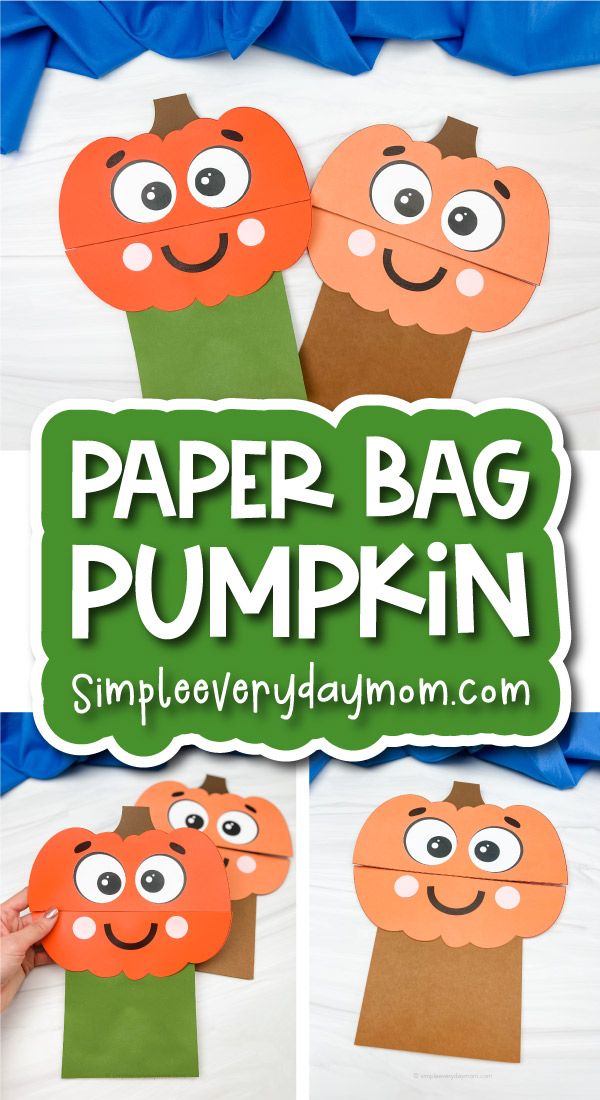 paper bag pumpkin craft for kids with instructions to make them look like they are smiling