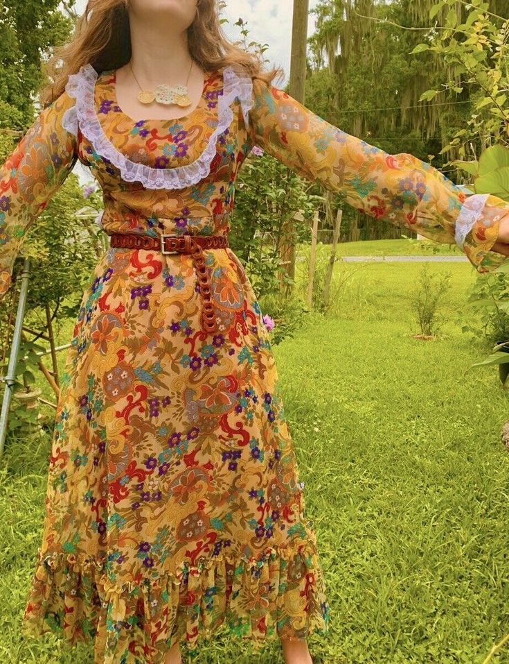 70s maxi dress vintage Hippy Asymmetrical Pattern Colorful Ruffle Eclectic  | eBay 70s Fashion Women, Asymmetrical Pattern, Maxi Dress Vintage, 70s Maxi Dress, Vintage Hippie, Vintage Maxi Dress, Intricate Design, 70s Fashion, Dress Vintage