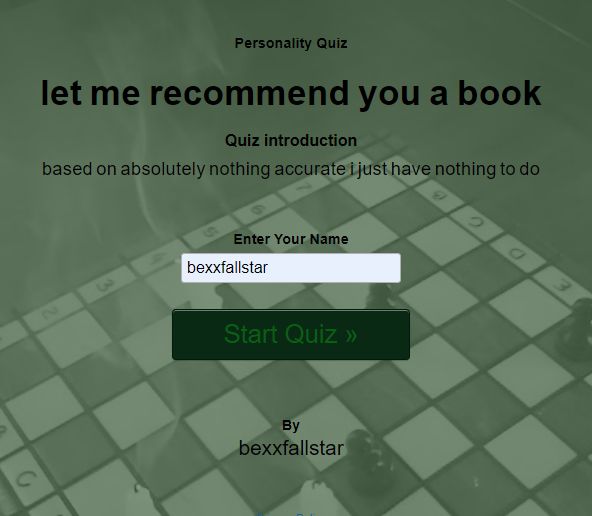 a screenshot of a chess game with the words, let me recommend you a book quiz