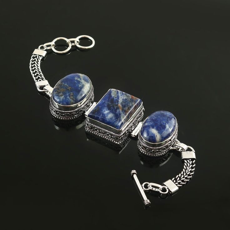 Buy natural blue sodalite bracelet, handmade bracelet,925 sterling silver bracelet, vintage bracelet,gift for her/him christmas gift  Stone. sodalite  Weight.  22 gm Bohemian Blue Sterling Silver Bracelet With Natural Stones, Sapphire Lapis Lazuli Bracelets As Gift, Blue Natural Stones Sterling Silver Bracelets, Blue Sodalite Bracelets For Gift, Blue Sterling Silver Spiritual Bracelet With Gemstones, Spiritual Blue Sterling Silver Bracelet With Gemstone, Silver Bracelets With Lapis Lazuli Natural Stones, Sodalite Bracelet, Blue Sodalite