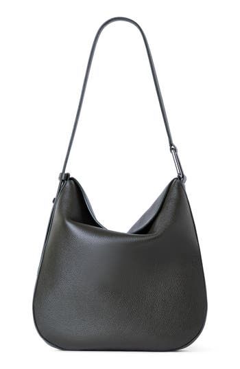 Creative Director Albert Kriemler creates the perfect everyday bag in this slightly slouchy hobo made from napa calfskin with signature trapezoid-ring hardware. Magnetic flap closure Adjustable shoulder strap Interior zip pocket Leather Imported Designer Handbags Evening Hobo Bag With Gunmetal Hardware In Satchel Shape, Evening Hobo Shoulder Bag With Gunmetal Hardware, Modern Hobo Shoulder Bag With Silver-tone Hardware, Modern Rectangular Hobo Bag With Silver-tone Hardware, Leather Hobo Bag With Silver-tone Hardware, Leather Hobo Shoulder Bag With Silver-tone Hardware, Chic Bucket Bag With Silver-tone Hardware For Shopping, Chic Shopping Bucket Bag With Silver-tone Hardware, Classic Leather Hobo Bag With Metal Hardware